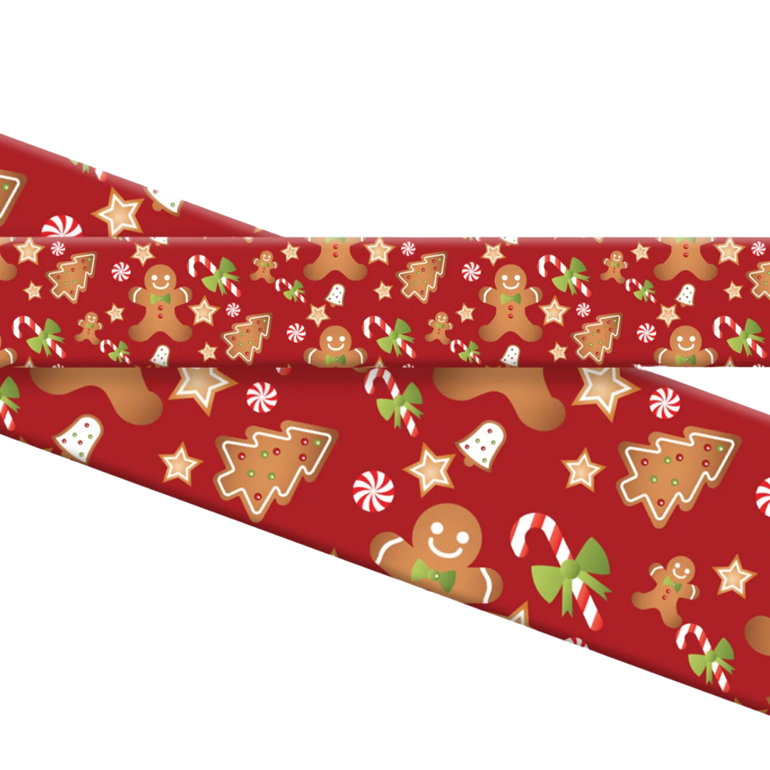 Gingerbread Red | Christmas BioThane Dog Collar