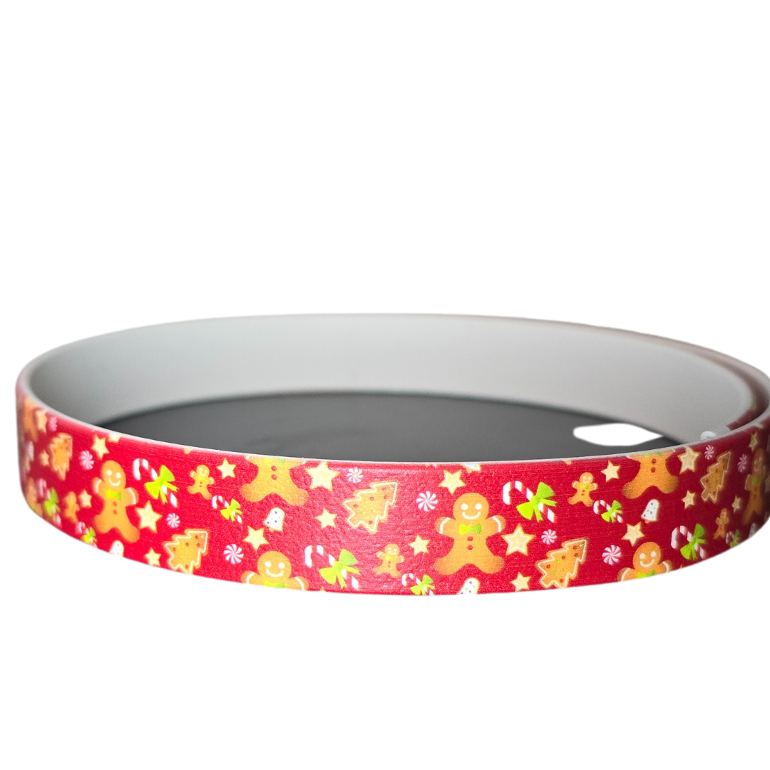 Gingerbread Red | Christmas BioThane Dog Collar