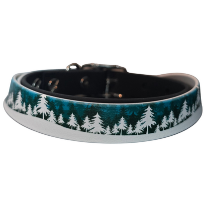 Winter Pines | Christmas BioThane Dog Collar