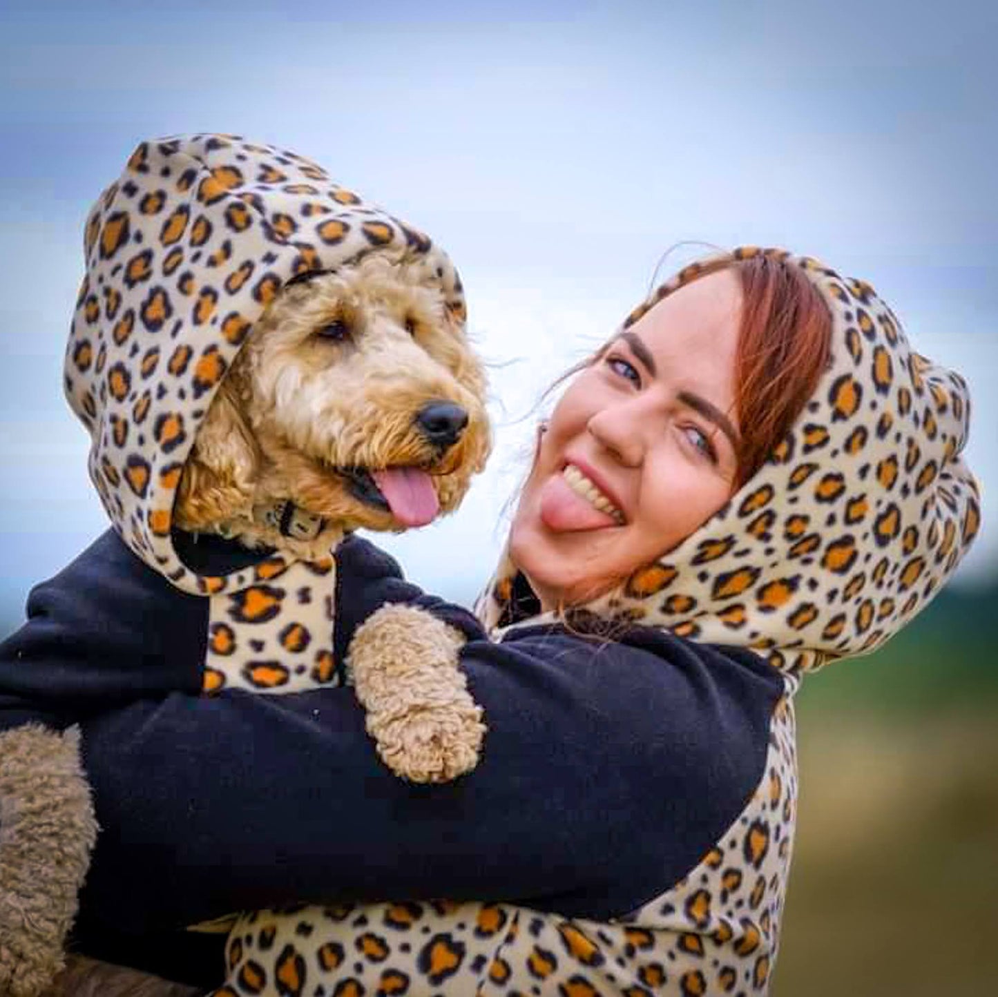 Patch&PopsBoutique Hooded Fleece Jumper: Leopard